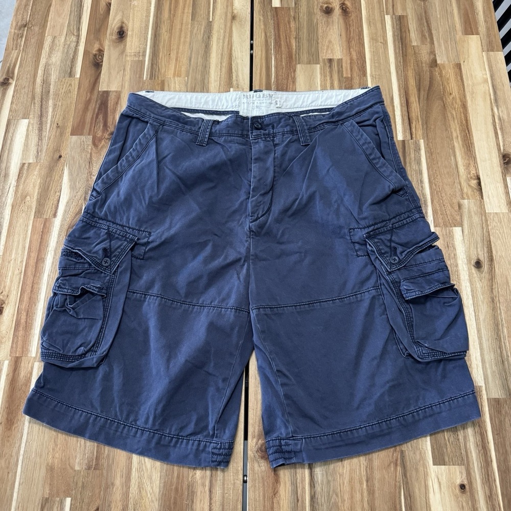 Vintage Polo Ralph Lauren Rugby Cargo Shorts Mens 38 Blue Baggy Pockets Y2K